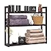 HOMFA Bamboo Shelf 3-Tier Utility Storage Organizer Adjustable layer Rack Bathroom Towel Shelves Multifunctional Kitchen Living Room Holder Wall Mounted Retro Color