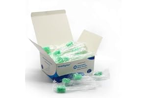Wellgler's Disposable Oral Swabs,Sterile Sponge Mouth Swabs,Individually Wrapped (50pcs,Sky Blue)