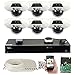 GW Security 8 Channel 4K NVR 5 Megapixel H.265 Security Camera System, 6 Built-in Microphone Audio Recording HD 1920P IP PoE Dome Cameras, QR-Code Connection