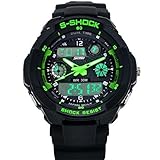 SKMEI Waterproof Multi Function Military Sports Watch LED Digital Analog Alarm (Green)