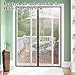 [Upgraded] Reinforced Magnetic Screen Door 72x80 Inches, Mkicesky Fiberglass Mesh Curtain with Self Sealing, Hands Free, Super Magnets Net for Door, Pets Kids Friendly, Fit Doors Up to 70