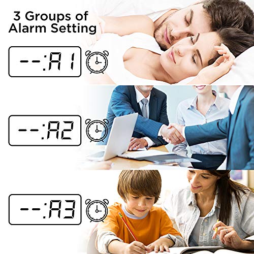 Oct17 Wooden Alarm Clock Mirror Screen Digital Adjustable Digital Clocks LED Voice Control Display Time Date Wood Modern Office Home