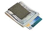 Travelambo Carbon Fiber Money Clip Front Pocket Wallet Minimalist Wallet Slim Wallet Credit Business Card Holder (CB gold)