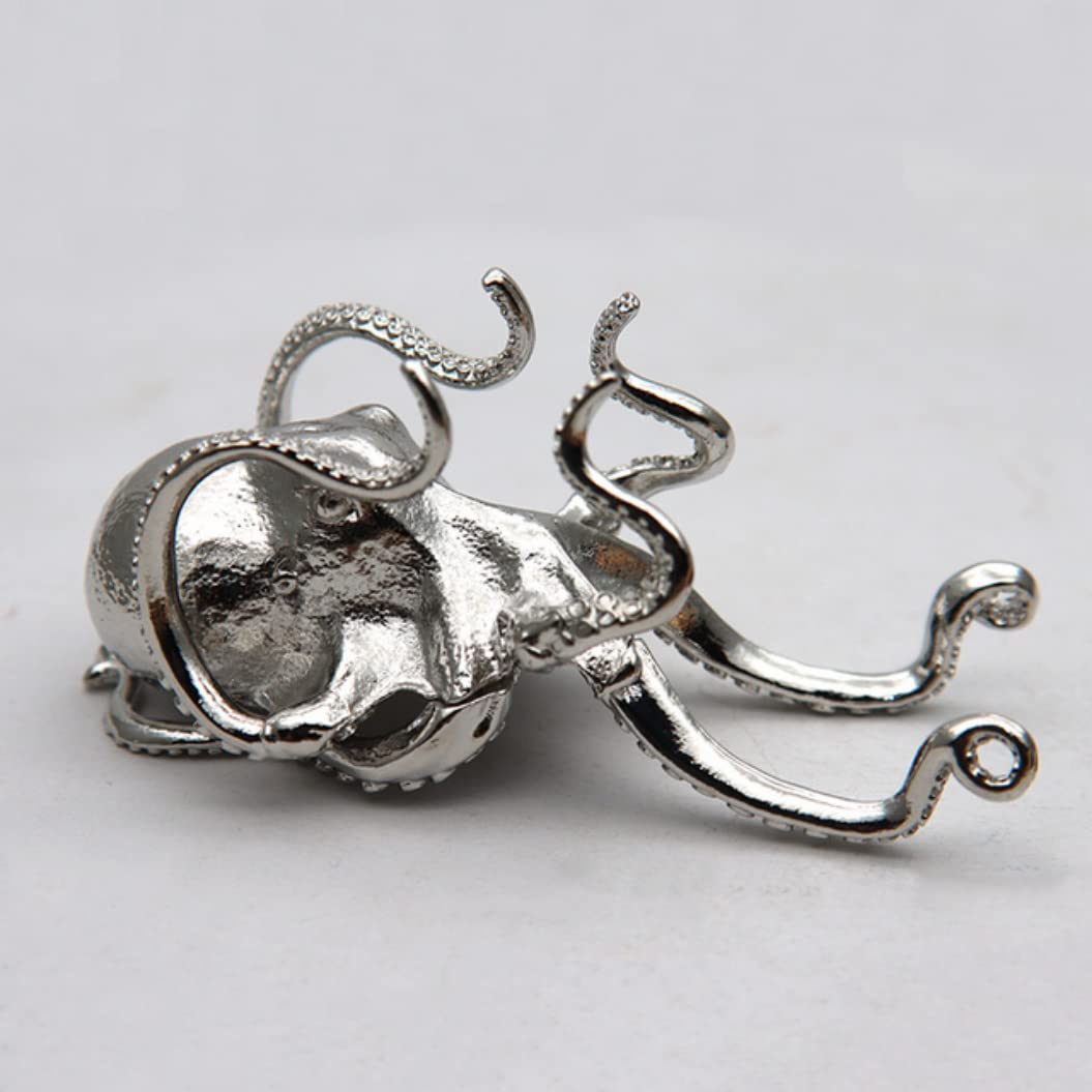 Photo 1 of FJXQTCXD Metal Octopus Cuttlefish Figurines Statue Desk Stand for Phone Bracket Pen Spectacles Holder Car Ornaments Home Decor Crafts (Sliver)