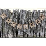 Pixnor Miss to Mrs Natural Burlap Banner for Party Decoration