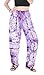 CandyHusky Women Elastic Waist Loose Fit Tie Dye Baggy Hippie Casual Yoga Pants (Purple)