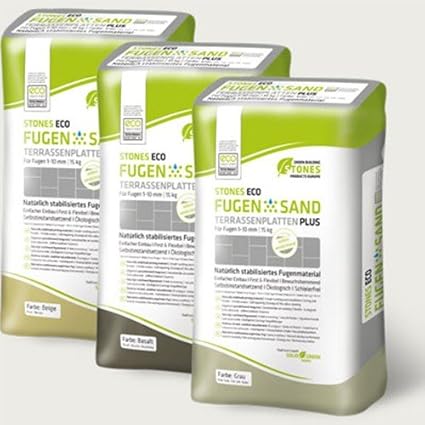 STONES ECO FUGENSAND Grau 1-20 mm 25kg Innovativer Fugensand Hoher Erosionsbeständigkeit