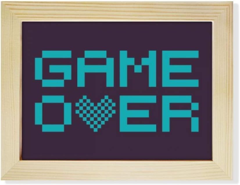 Amazon Com Diythinker Blue Game Over Pixel Art Deco Gift Fashion Desktop Photo Frame Picture Art Decoration Painting 6x8 Inch