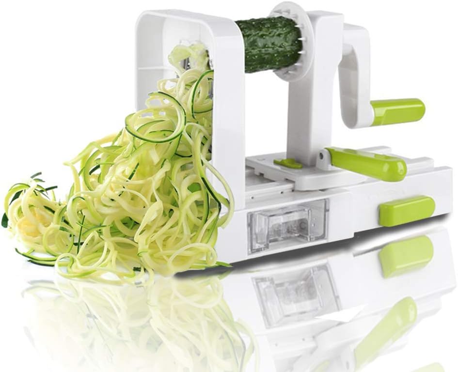 Midas 5-Blade Vegetable Slicer,Folding,Vegetable Spiralizer,Strongest-and-Heaviest Duty, Best Veggie Pasta and Spaghetti Maker for Low Carb/Paleo/Gluten-Free Meals
