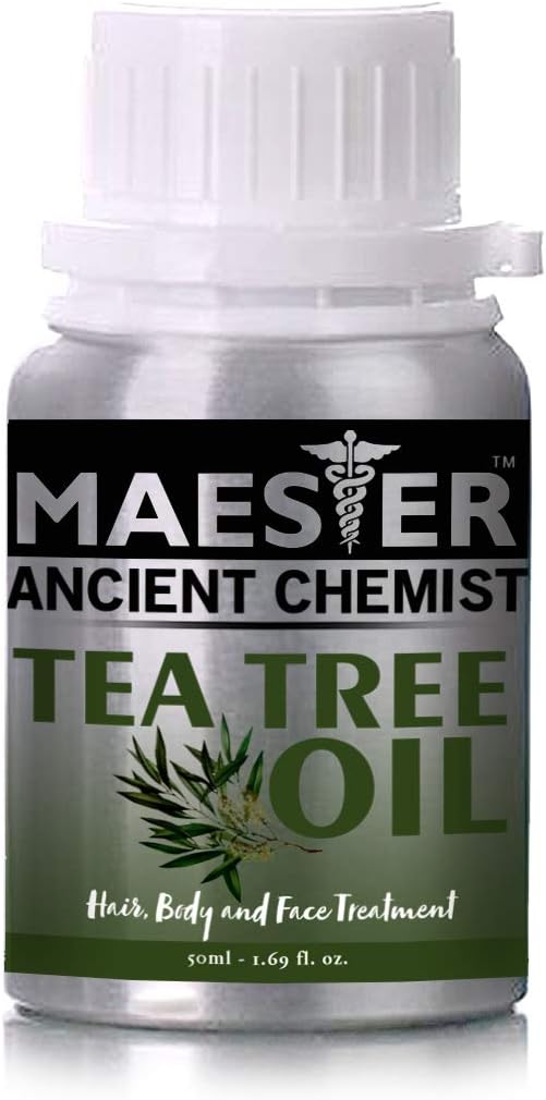 Maester Pure and Natural Tea Tree Essential Oil for Body, Hair and Face, 50 ml