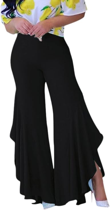 flared pants with slits