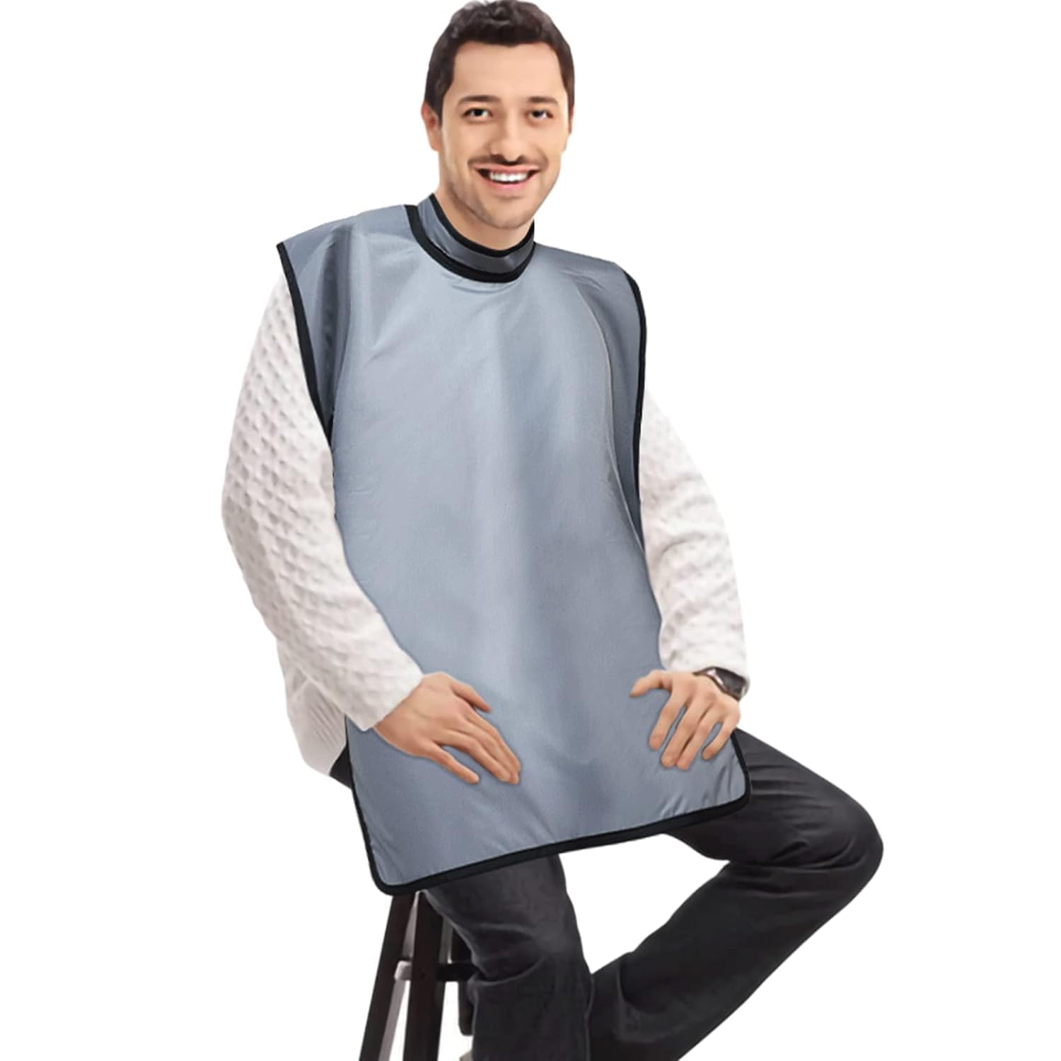 LVCHEN Dental Lead X-Ray Lead Apron 0.5mmPb - with Non-Detachable Thyroid Shield Collar for Hospitals Labs Nursing Homes Lightweight Adult Unisex (Grey) — image 1