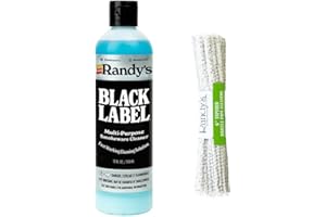 Randy's Black Label Cleaner with 44 Tapered Bristle Pipe Cleaners – All-in-One Cleaning Kit for Glassware, Glasstops, Ceramic, Metal, and Hard-to-Reach Areas – Glasstop cleaning kit – 12 fl oz