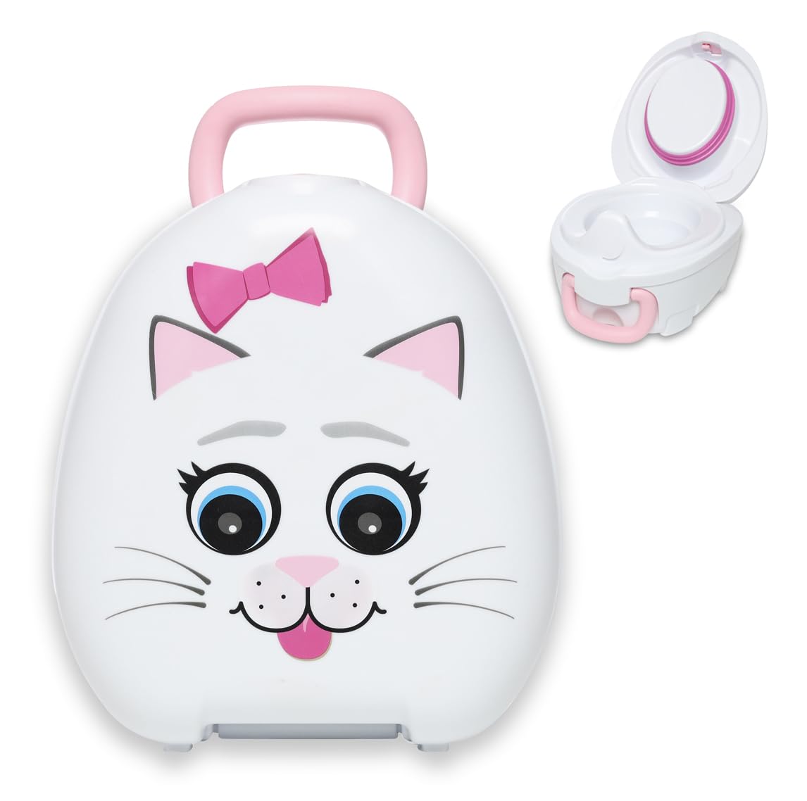 My Carry Potty - Travel Potty, Award-Winning Portable Toddler Toilet Seat for Kids to Take Everywhere (Cat)