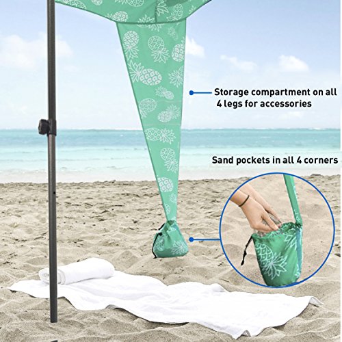 Beach Cabana Canopy Shelter Sun Shade Tent 6’ X 6’ UPF 50