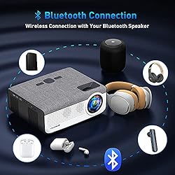 WiFi Projector with 100" Projector Screen, VILINICE