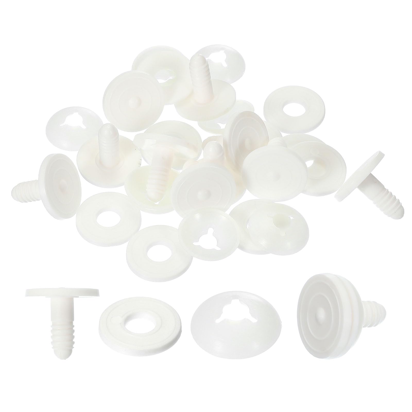 PATIKIL 35mm Doll Joints, 10 Set Plastic Removable Animal Joints Connector Engage Bolt for Bear Soft Limbs Making Head Joints DIY Crafts Accessories, White