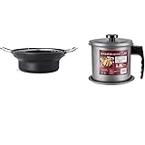 24CM black double ears with filter holder Japanese tempura frying pan frying pan gas stove induction cooker universal +1.3L g