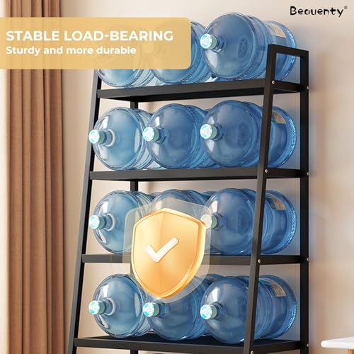 Beauenty Ladder Shelf, 5 Tier Bookshelves Bookcase, Corner Storage Racks, Freestanding Shelf Organizer for Living Room, Bedroom, Kitchen, Bathroom, Metal Frame (White)