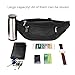 Men's Waterproof Black Fanny Pack Adjustable Buckle Hip Waist Pack 6 Zippers 5 Pockets Bum Waist Pouch For Running Hiking Cycling Outdoor Sports