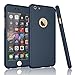 Tekcoo for iPhone 6S Case, iPhone 6 Case, [T360 HY] Ultra Thin Full Body Coverage Protection Scratch Proof Hard Slim Hybrid Cover Shell with Tempered Glass Screen Protector Skin [Dark Blue]