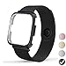 REYUIK Compatible with Versa Bands with Frame,Stainless Steel Mesh Breathable Metal Wristband with Protective Case Bumper Accessories for Women Men (Black, Small 5.3