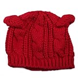HDE Women's Winter Knit Beanie Cat Ear Cable Braided Ski Hat Cap
