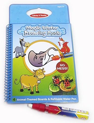 IMBLINKY Animal-Themed Boards Magic Water Drawing Book Coloring Book with Refillable Magic Pen