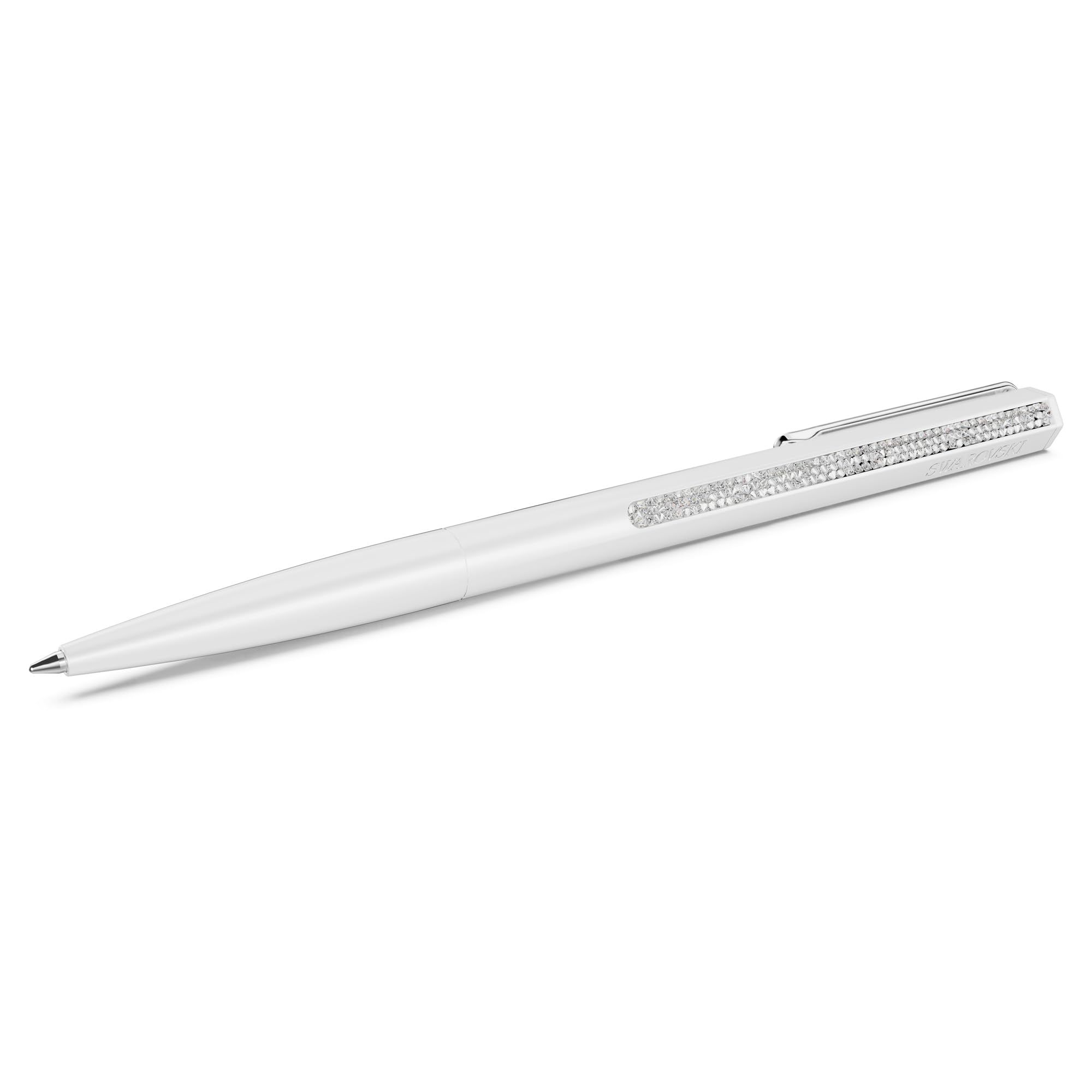 Swarovski Crystal Shimmer ballpoint pen, White lacquered, chrome plated