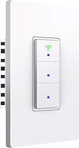 SANA Smart Light Switch,WiFi Wall Light Switch, Easy installation and APP Control, Compatible with Alexa and Google Home, No Hub Required (3 Switches in 1 Gang)