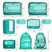 Packing Cubes Travel Set 7Pc 2 Large Cube Organizer Laundry Shoe & Toiletry Bag