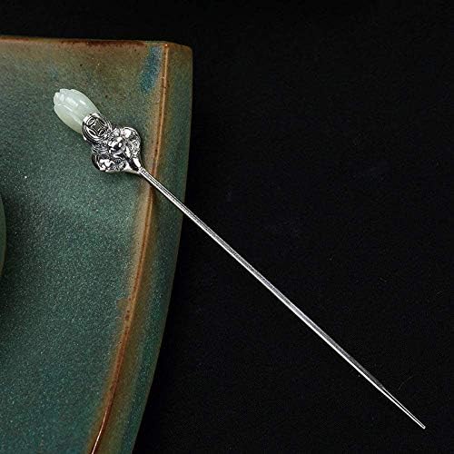 定番から日本未入荷 S Ting 925スターリングシルバーのヘアピンヘアスティックレトロ中国マグノリアホワイトジェイドクラシックフェミニンな気質の花嫁ヘアアクセサリー装飾が修正されました 簪 髪飾り