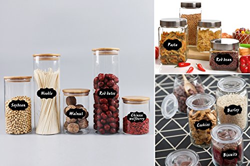 130 Chalkboard Labels,Airbay Reusable Chalkboard Stickers with 1 Erasable Chalk Markers For Mason Jars, Wine Glasses and Best Organize Your Home or Kitchen