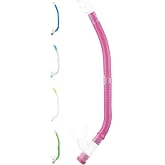 Cressi Kids Semi-Dry Snorkel - Splash-Guard on Top, Bottom Purge Valve, Silicone Mouthpiece, Quick-Release Keeper - Top: made in Italy