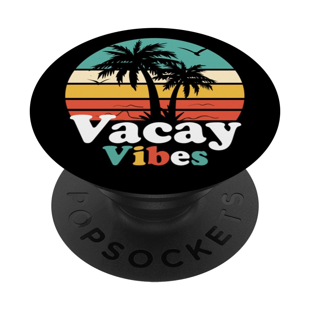 Vacay Vibes - Retro Beach Vacation Summer PopSockets Swappable PopGrip