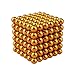 DIY Magnetic Ball Cube Puzzle 216 pcs Magic Beads Desk Toy for Intelligence Development Stress Relief Metal Toys (Yellow)