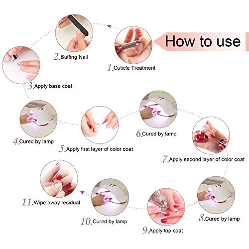 Uv Nail Lamp, Feagar 24W Portable Nail Dryer Curing Lamp for Fingernails and Toenails, with Automatic Sensor, 30s 60s 90s Fast Drying Timers and Detachable Bottom Tray