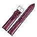 AUTULET 12mm Women's Purple Leather Watch Band Straps Replacement Genuine Calfskin Crocodile Embossed