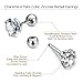 Charisma 16G Cartilage Tragus Helix Stud Stainless Steel Barbell Earrings For Women Men Screw Back Piercing Earrings (4 Pairs, 6mm bar length, 3mm-6mm Cubic Zirconia, Silver)