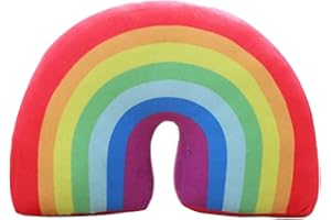 Rainbow Pillow for Girls 13.78inch Arch-Shaped Decorative Rainbow Throw Pillow Plush PP Cotton Stuffed Cushion for Sofa Chair
