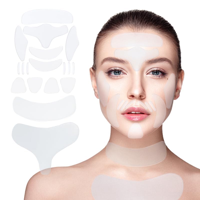 Photo 1 of Stasover Facial Wrinkle Patches Reusable Silicone Forehead, Neck & Chest Pads – Anti Aging Overnight Smoothing Patches for Fine Lines, Décolleté & Face Wrinkle Care, Skin Rejuvenation, 18 Pcs
