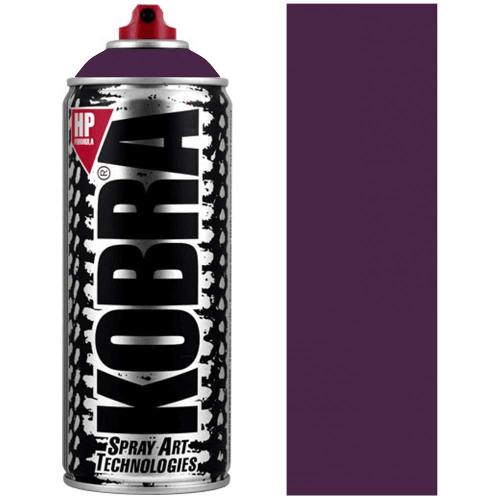 KOBRA HP High Pressure Spray Paint 400ml Can – Professional Grade 100% Acrylic Formula with Matte Finish for Graffiti, Street Art, Crafts & Multi-Surface Use (4230 Melanzana)