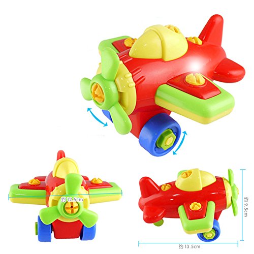 Ocamo Colorful Disassembly Assembly Blocks Vehicle Toy with Wrench Screwdriver Novelty Building Block Puzzle Toys Gift for Kids