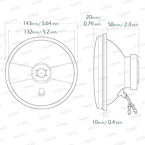 5-3/4 inch H4 60/55W ECE Right Hand Drive Headlight Lens Unit Scrambler Style for Custom Bikes