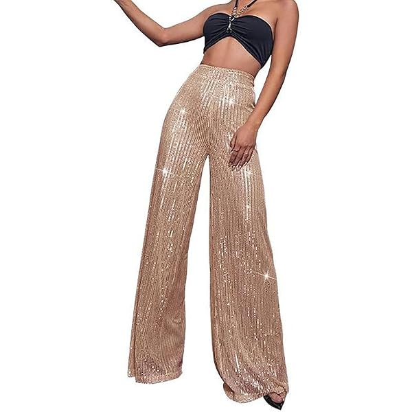 I pantaloni di paillettes cropped a gamba larga Colette | IT