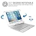 Boriyuan iPad Keyboard Case for iPad 9.7 2018 2017/iPad Pro 9.7/iPad Air 2/ iPad Air 1, 7 Color Backlit Bluetooth Keyboard Case Folio Smart 360 Rotate Stand Keyboard Cover for iPad 9.7 inch(Silver)