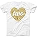 Zoey's Attic Second Birthday Gold Sparkly Heart Two