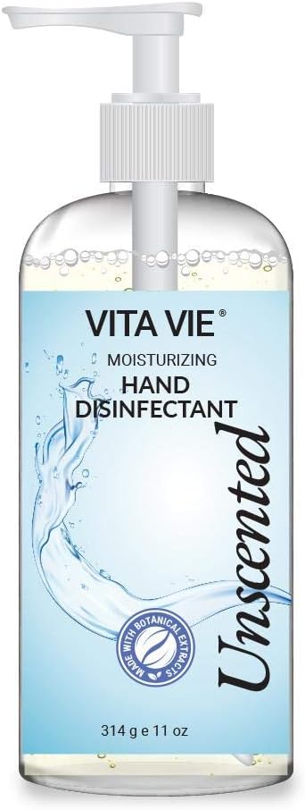 Vita Vie Moisturizing Hand Disinfectant, Unscented, 11 oz - No-Soap Hand Cleaner
