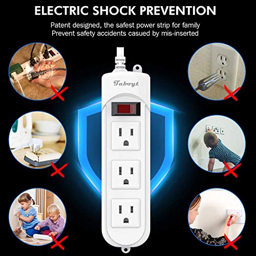 Outdoor Power Strip Waterproof Weatherproof White Surge Protector,3 AC