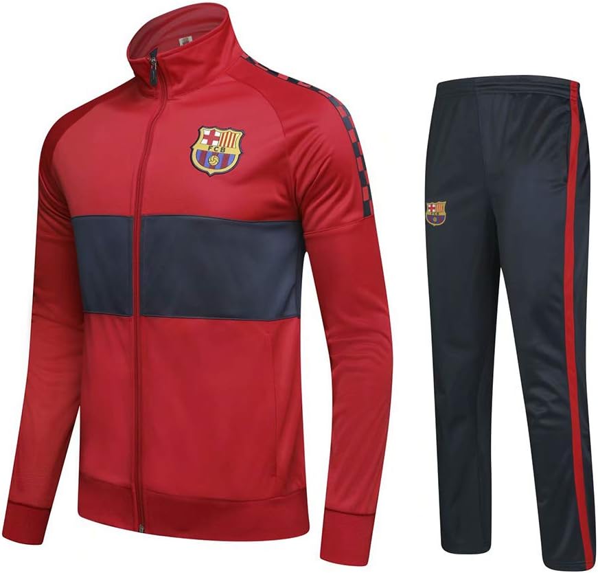 Personalized football training suit Set Autumn and Winter Long-Sleeved Zipper Jacket Competition Sports Uniform,Customize Any Name and Number